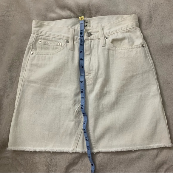 J. Crew Raw Hem Denim Skirt, White - Picture 7 of 8